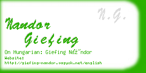 nandor giefing business card